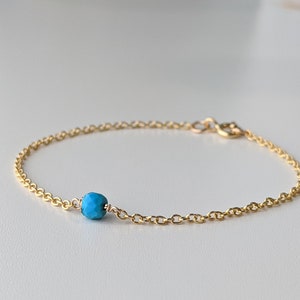 dainty turquoise bracelet, tiny beaded bracelet, delicate gemstone bracelet, turquoise gold bracelet, December birthstone, turquoise jewelry