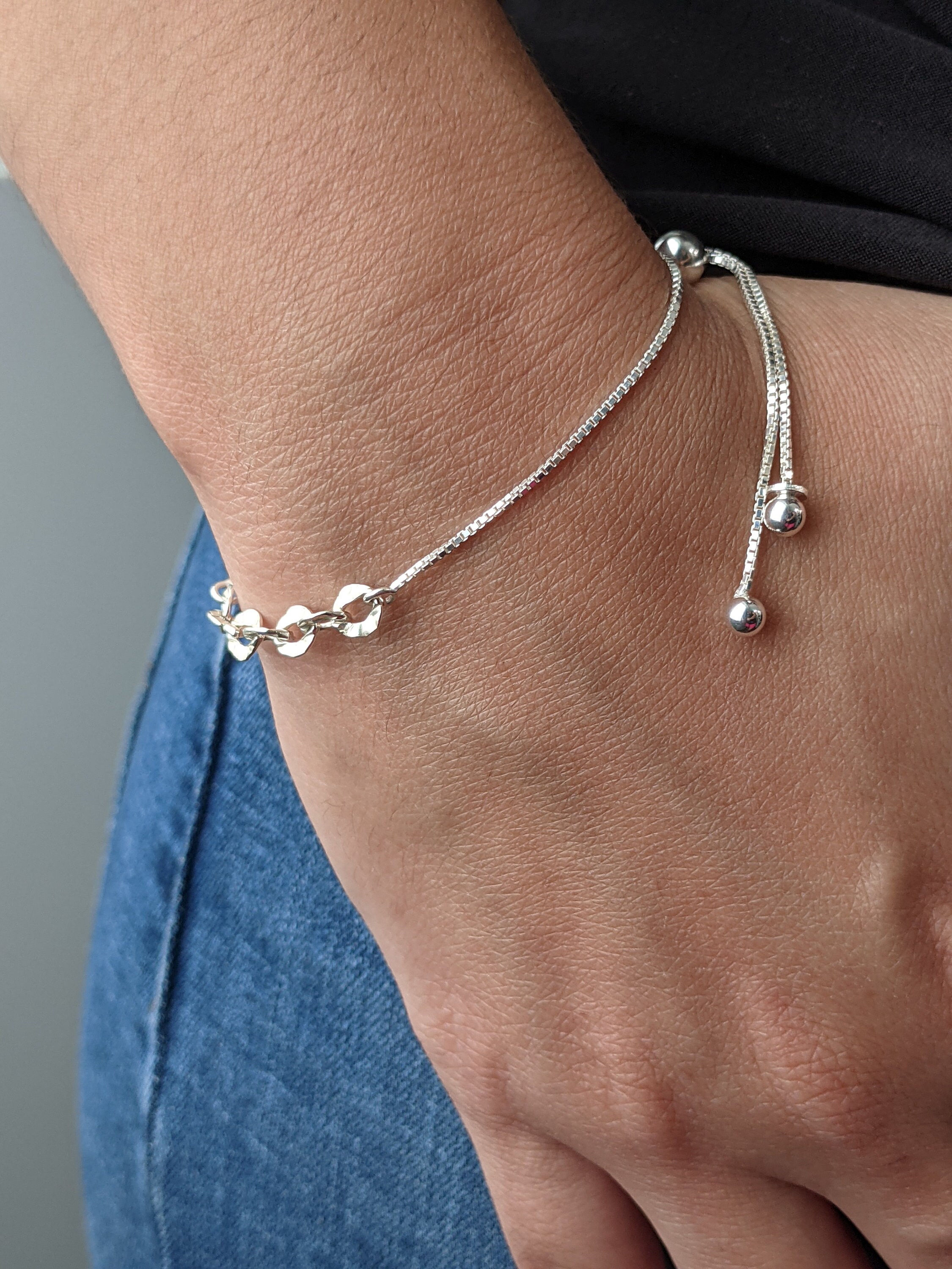 Adjustable bracelet sterling silver sliding bolo bracelet Etsy