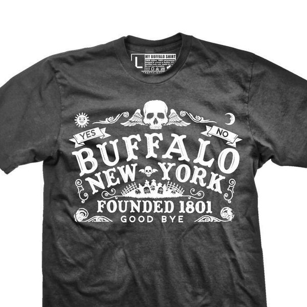 Ouija Buffalo premium t-shirt, Adult unisex t shirt, Black Halloween Tee, screen printed graphic t shirt