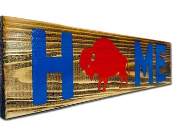 Home (Buffalo) wooden rustic sign