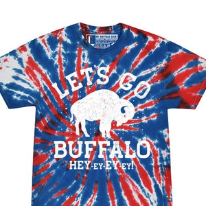 Lets Go Buffalo Tie Dye Adult unisex t shirt | Red & Blue Football Tee | graphic t shirt | screen printed | premium shirt