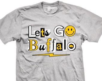 Lets Go Buffalo Smiley Edition Adult unisex t shirt | Sport Grey Smiley Tee | graphic t shirt | screen printed | premium shirt