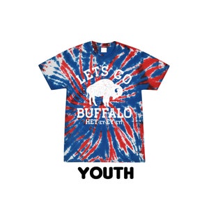 YOUTH - Lets Go Buffalo Tie Dye t-shirt | Red & Blue Football Tee | graphic t shirt | screen printed | premium shirt