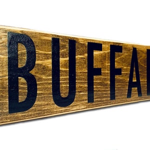 Buffalo (stained) rustic wooden sign