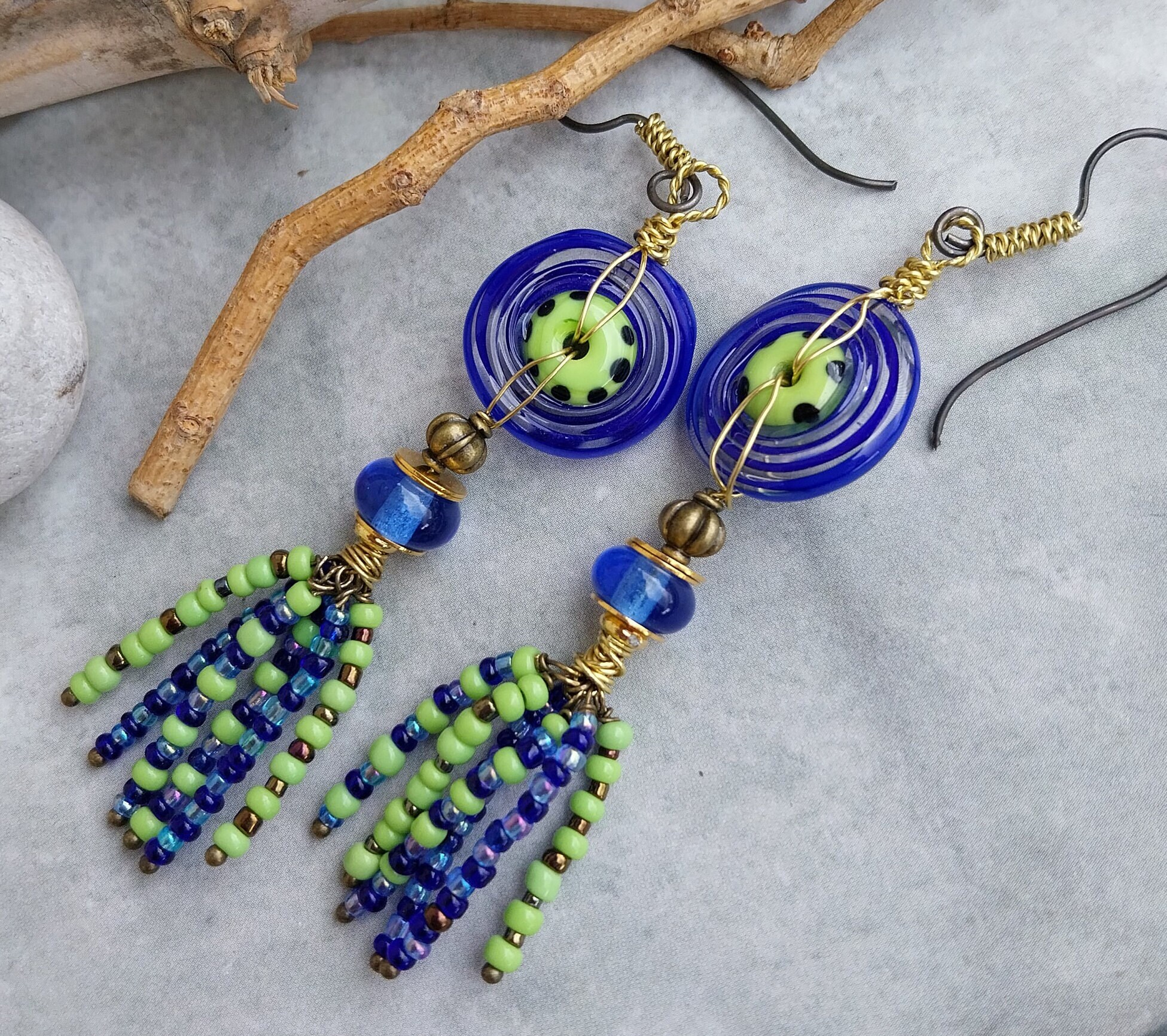 Boucles D'Oreilles Pendantes En Cristal De Bohême - Chaînes Ton Or Sur Acier - Neuf Avec Étiquettes