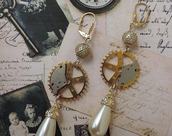 Victorian steampunk chic cocktail earrings