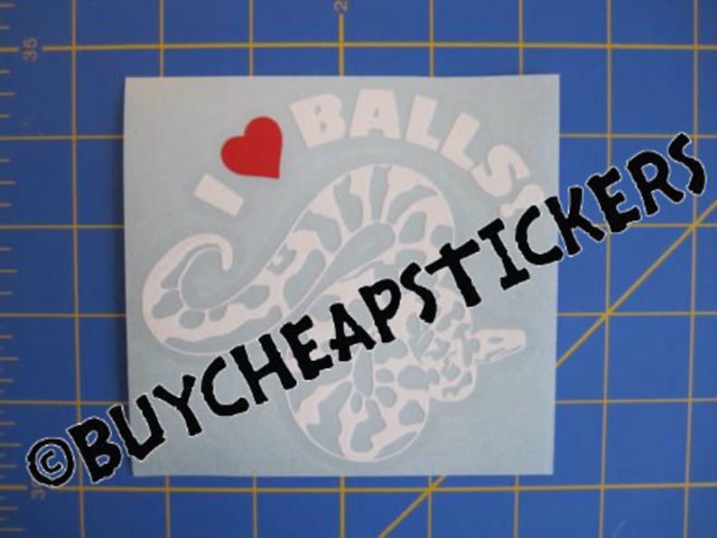 Ball Python Snake Decal/Sticker I Love Balls 4X4 Black or | Etsy