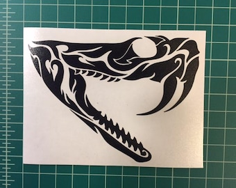 Tribal Rattlesnake Skull Decal/Sticker 4X5