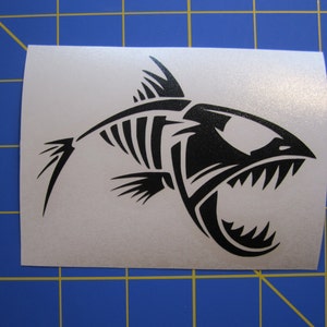 Fish Skeleton 4x3  Vinyl Sticker - Decal