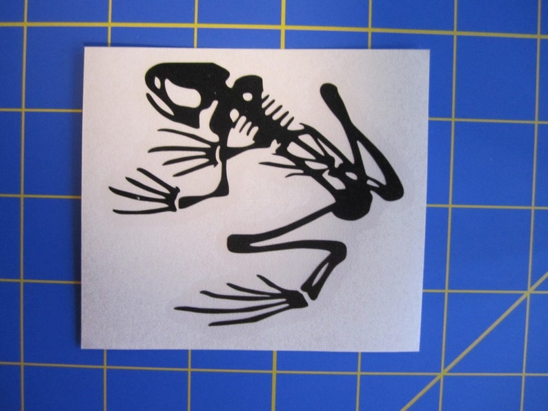 Skeleton Frog Decal Sticker 3x3 Any Color image 1