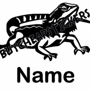 Bearded Dragon Decal/Sticker with Name or Custom Text 3X5