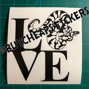 LOVE Ball Python Snake  Decal/Sticker 5X5