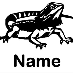 Bearded Dragon Decal/Sticker with Name or Custom Text 3X5