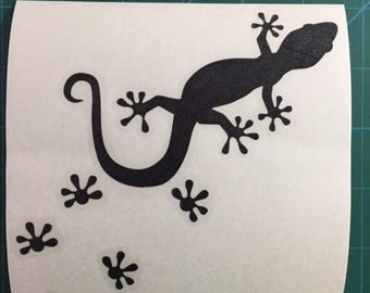 Adesivo/decalcomania con impronte di geco - 5X6