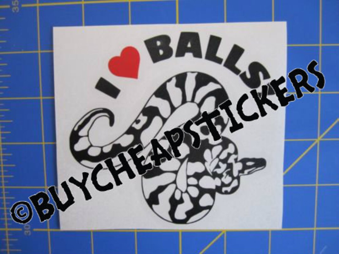 Ball Python Snake Decal/sticker I Love Balls! 4X4 (black or White) - Etsy