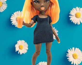 Black bodycon mini dress for Rainbow High dolls