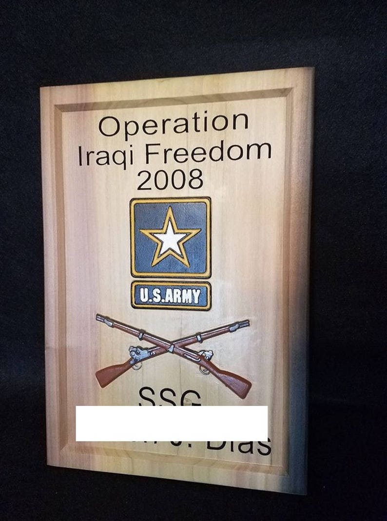 Wood Military Plaque Custom Military Sign Veteran Wall Etsy