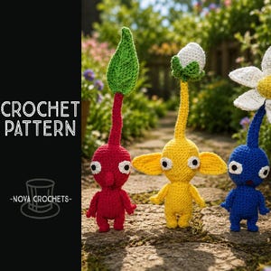Red, Yellow, & Blue Pikmin Crochet Pattern