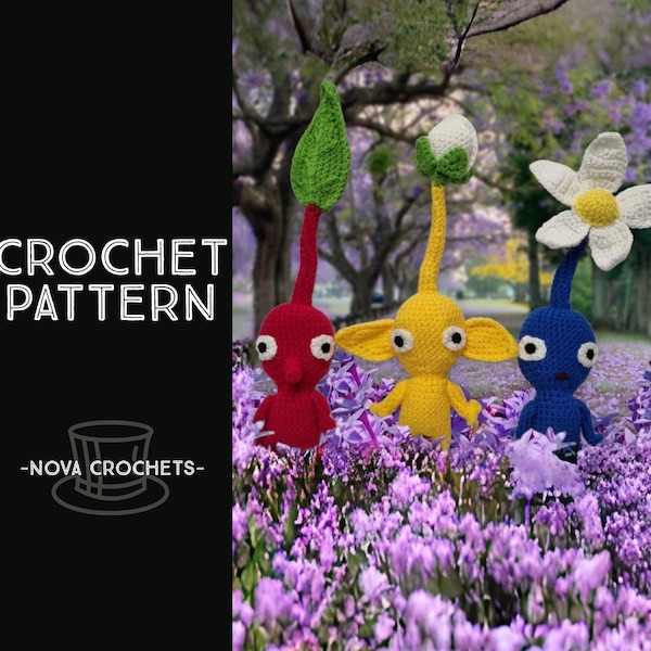 Red, Yellow, & Blue Pikmin Crochet Pattern