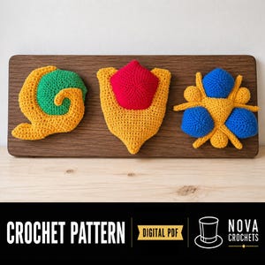 Zelda Spiritual Stones Crochet Pattern Bundle | Kokiri Emerald, Goron Ruby & Zora Sapphire | Ocarina of Time Amigurumi PDF