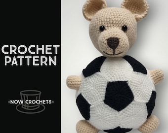 Patrón de crochet para osito de peluche de fútbol