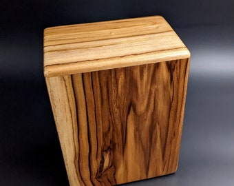 Adult Large Teak Wood Memorial Cremation Urn... 7" Wide x 4.5" Deep x 8.5" High  Solid Teak Wood LT-110623-D