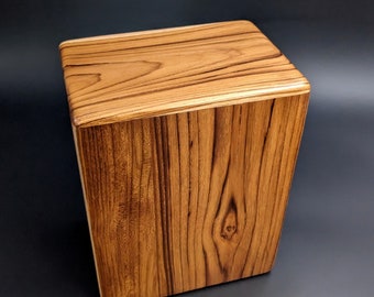 Adult Large Teak Wood Memorial Cremation Urn... 7" Wide x 4.5" Deep x 8.5" High  Solid Teak Wood LT-110623-C