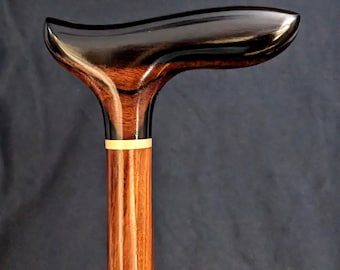EXTRA LONG Cane with Ebony Cane Handle with Turned Spiral Rosewood Shaft 40"(inches) EC021825-A