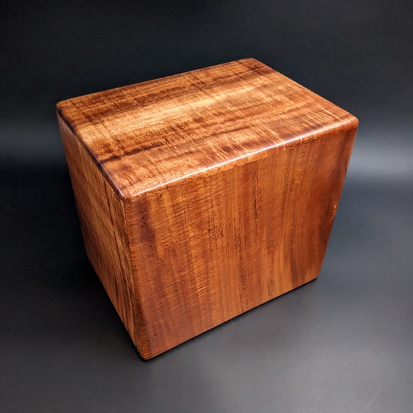 Curly Hawaiian Koa Companion Cremation Urn... 10" x 7" x 9" Keep Grandma and Grandpa Together Forever Handmade in Hawaii  KoaComp010824-B