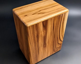 Adult Large Teak Wood Memorial Cremation Urn... 7" Wide x 4.5" Deep x 8.5" High  Solid Teak Wood LT-091625-A