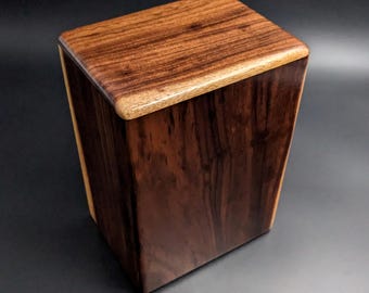 Large RARE Hawaiian Kou Wooden Memorial Cremation Urn... 6.5"wide x 5"deep x 9"high Wood Adult Cremation Urn Handmade in Hawaii LKU-021225-C