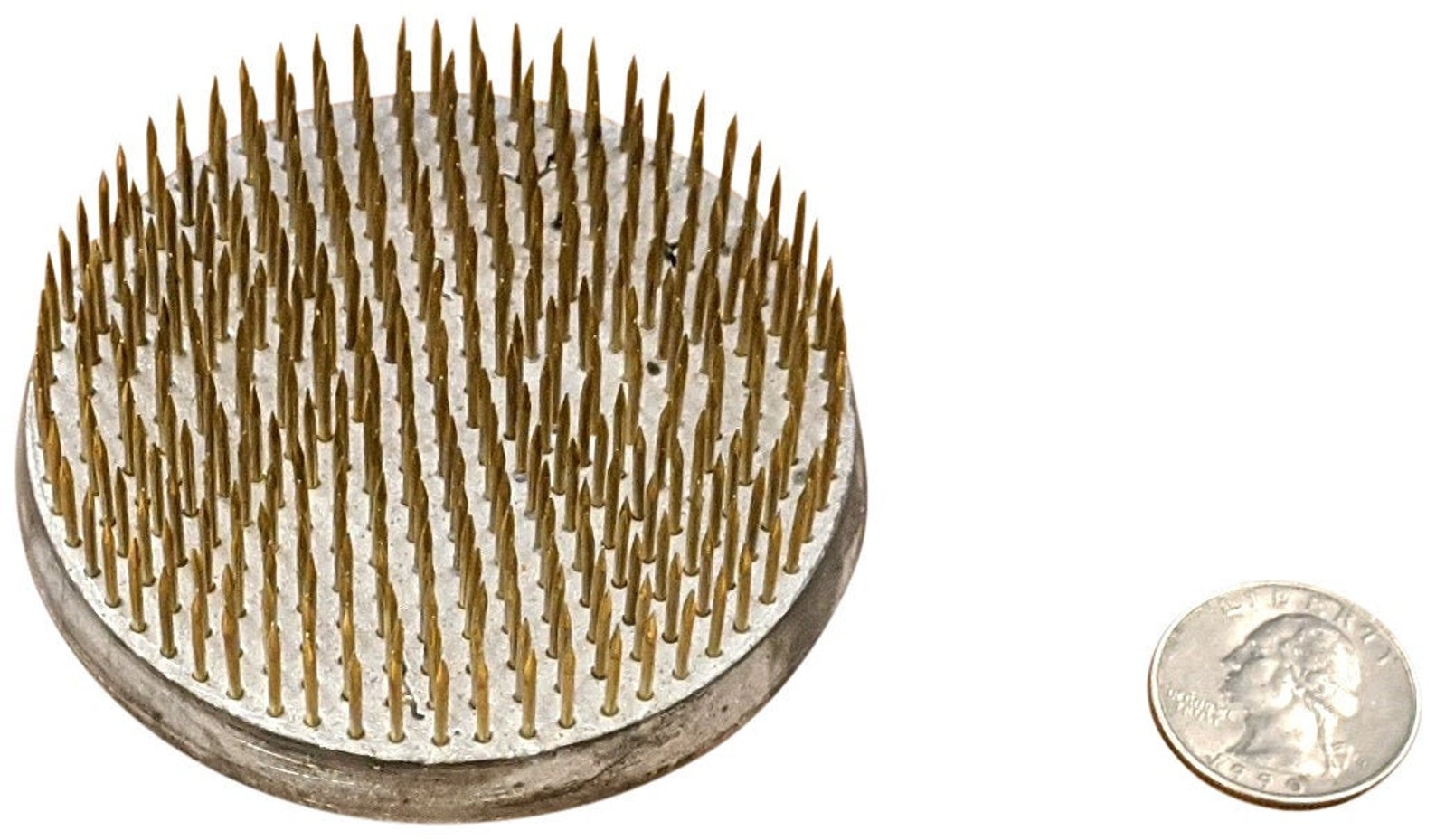 80mm or 3.15" Diameter Heavy Duty Brass Pins Lead Base Floral Pin Frog or Kenzan Flower Holder for Japanese Ikebana Vase Floral Arrangers