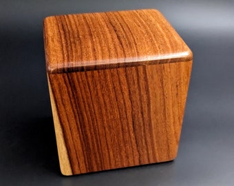 Medium Rosewood Pet or Infant Wooden Memorial Cremation Urn... 5"Wide x 4 1/2"Deep x 5 1/2"Tall Hand made in Hawaii RW-013124-C