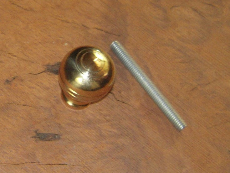 Cast Brass Shift Knob Ball Cane Walking Stick Handle 1 1/2 Diameter 2