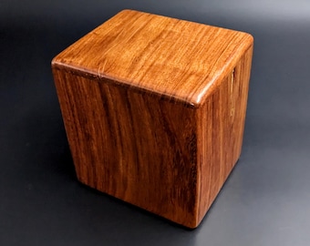 Medium Rosewood Pet or Infant Wooden Memorial Cremation Urn... 5"Wide x 4 1/2"Deep x 5 1/2"Tall Hand made in Hawaii RW-082924-B