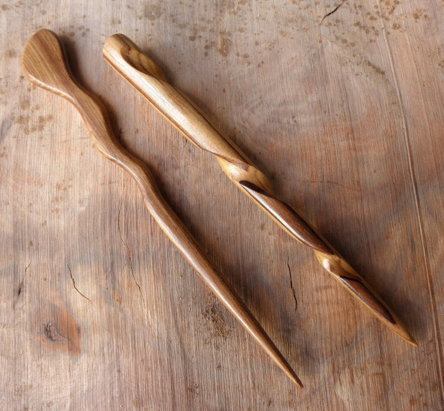 2 Teak 6 Inch Wooden Hair Sticks .. 1 Spiral and 1 Conical - Etsy 2 Teak 6 Inch Wooden Hair Sticks .. 1 Spiral and 1 Conical - Etsy