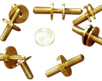 6 Solid Brass Cane Walking Stick Connector Couplers 3/8" x 16 Threads to split cane in two or more parts
