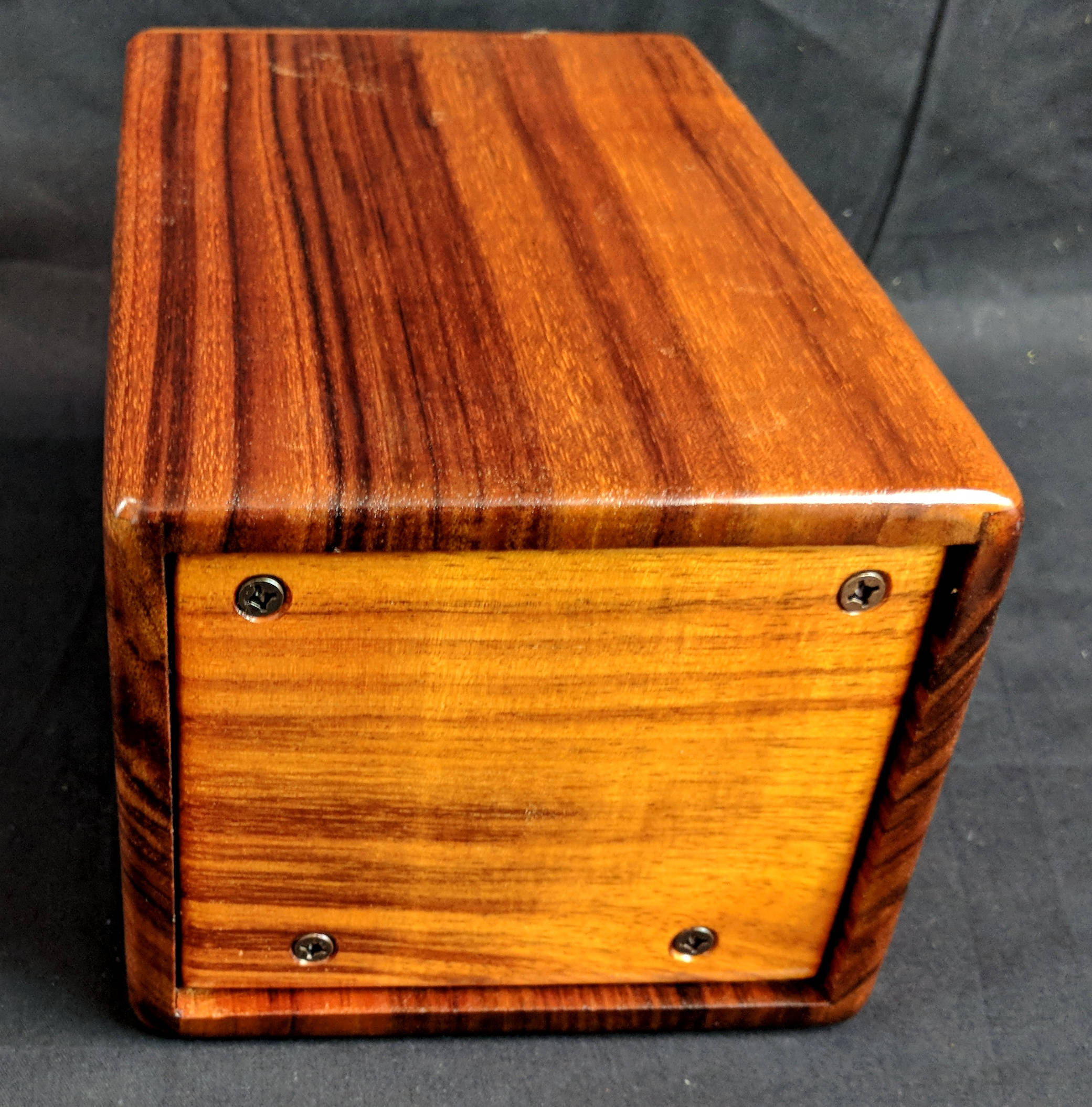 Curly Hawaiian Koa Medium Size Memorial Cremation Urn...5 3/4 x 5 x 9