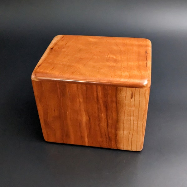 American Cherry Pet or Infant Small Cremation Urn 5 1/2" x 4 1/2" x 4 1/2" Custom Handmade Urns Ashes Memorial Keepsake Urn SC-110623-A