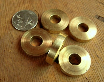 5 Solid Brass Washer One Inch Diameter by 3/16" Thick Used Between Connection of Cane Handle and Cane Shaft...Grain Directional Break