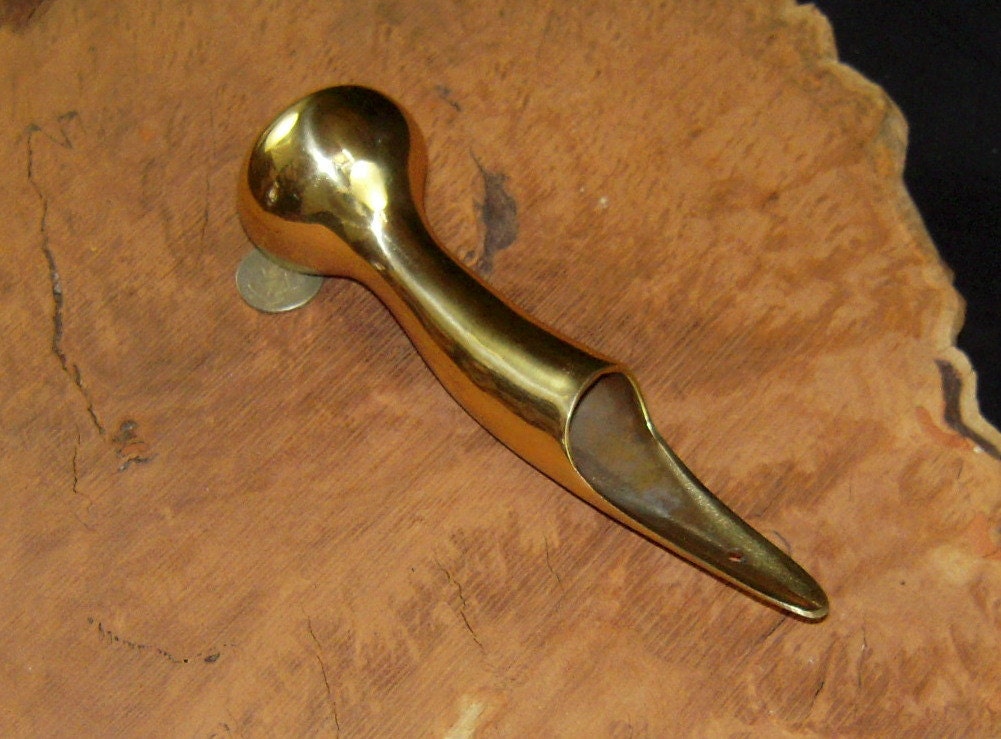 ONE (1) Hames Solid Brass Walking Stick Cane Handle Smaller (Minto
