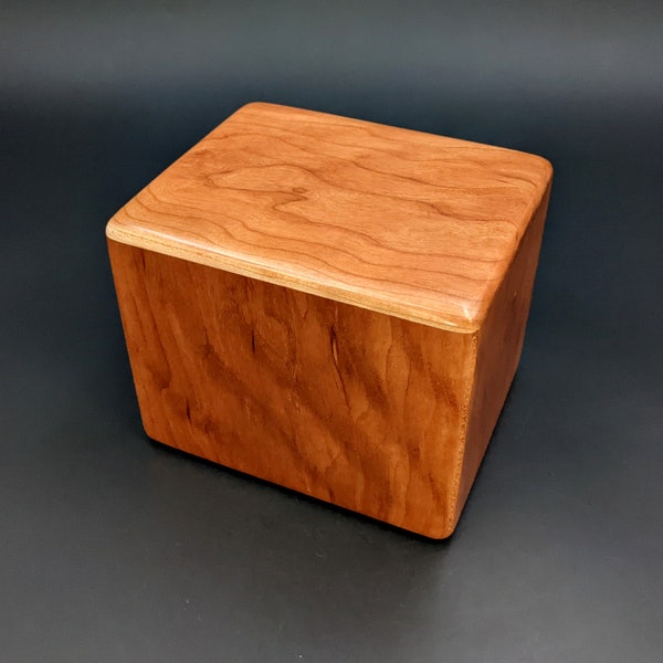 American Cherry Pet or Infant Small Cremation Urn 5 1/2" x 4 1/2" x 4 1/2" Custom Handmade Urns Ashes Memorial Keepsake Urn SC-091222-D