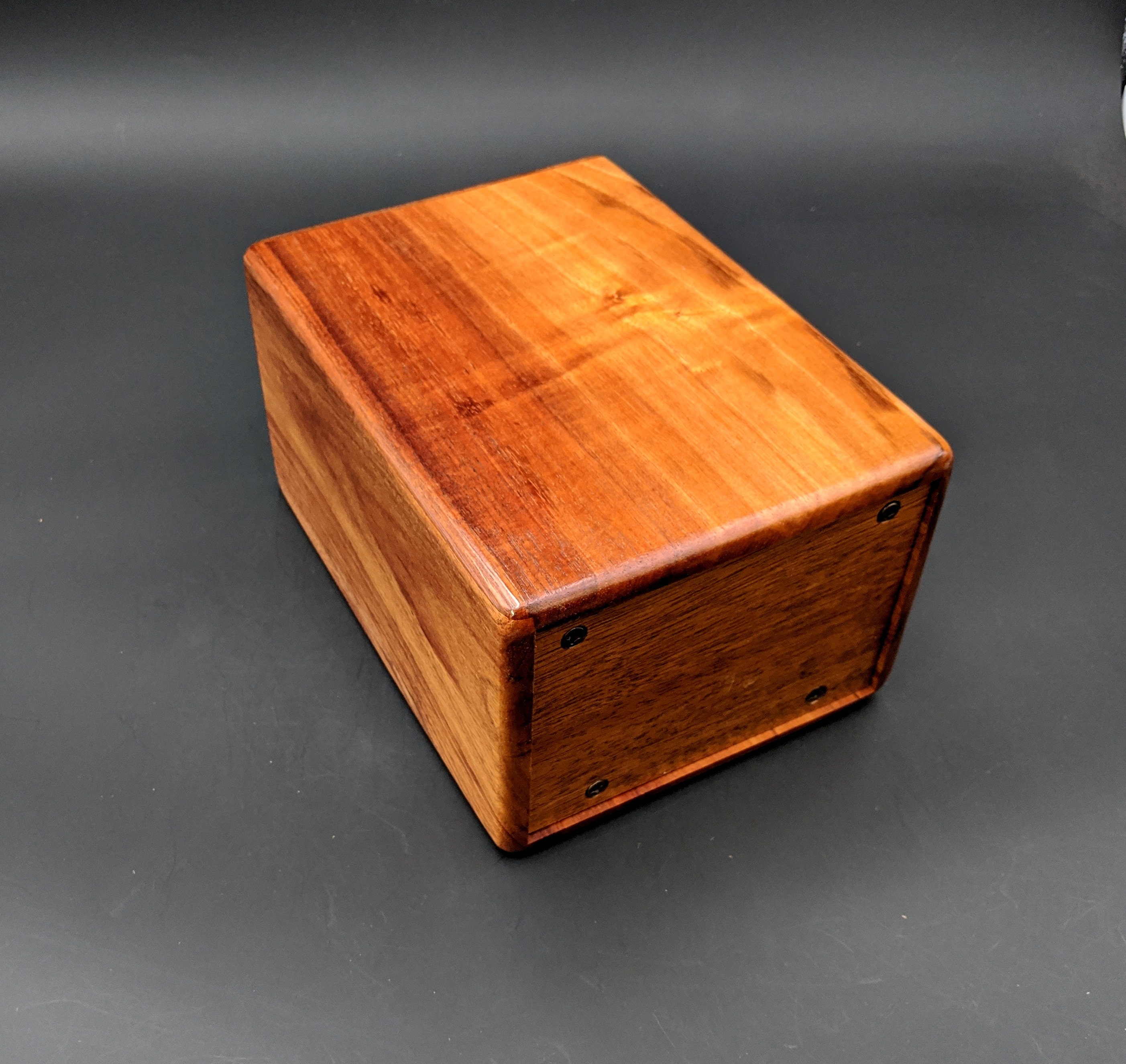 Large Curly Hawaiian Koa Wooden Memorial Cremation Urn... 7wide x 5deep