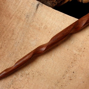 1 Rosewood 6 Inch Handmade Conical Hair Stick Pic Pin with Groove Running the Length of the Stick