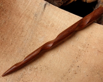 1 Rosewood 6 Inch Handmade Conical Hair Stick Pic Pin with Groove Running the Length of the Stick