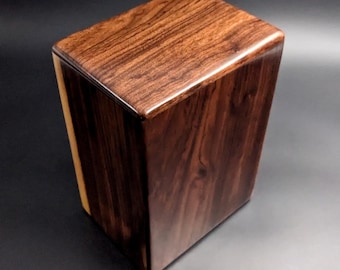 Large RARE Hawaiian Kou Wooden Memorial Cremation Urn... 6.5"wide x 5"deep x 9"high Wood Adult Cremation Urn Handmade in Hawaii LKU-021225-D