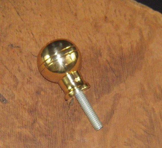 Cast Brass Shift Knob Ball Cane Walking Stick Handle 1 1/2 Diameter 2 High  With 3 1/2 Threaded Rod Connector Your Shaft Gear Shift Knob 