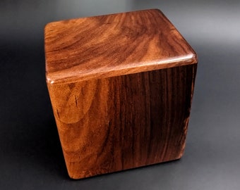 Medium Rosewood Pet or Infant Wooden Memorial Cremation Urn... 5"Wide x 4 1/2"Deep x 5 1/2"Tall Hand made in Hawaii RW-092523-C