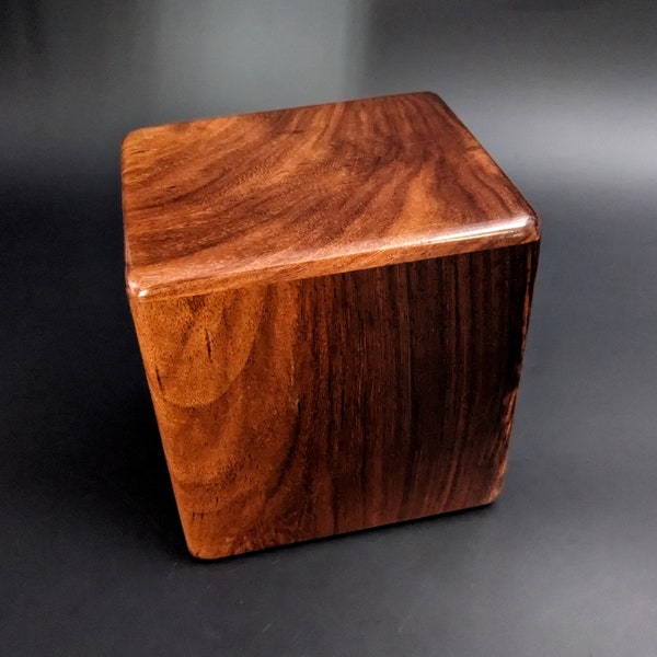 Medium Rosewood Pet or Infant Wooden Memorial Cremation Urn... 5"Wide x 4 1/2"Deep x 5 1/2"Tall Hand made in Hawaii RW-092523-C