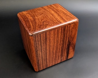 Medium Rosewood Pet or Infant Wooden Memorial Cremation Urn... 5"Wide x 4 1/2"Deep x 5 1/2"Tall Hand made in Hawaii RW-092523-B